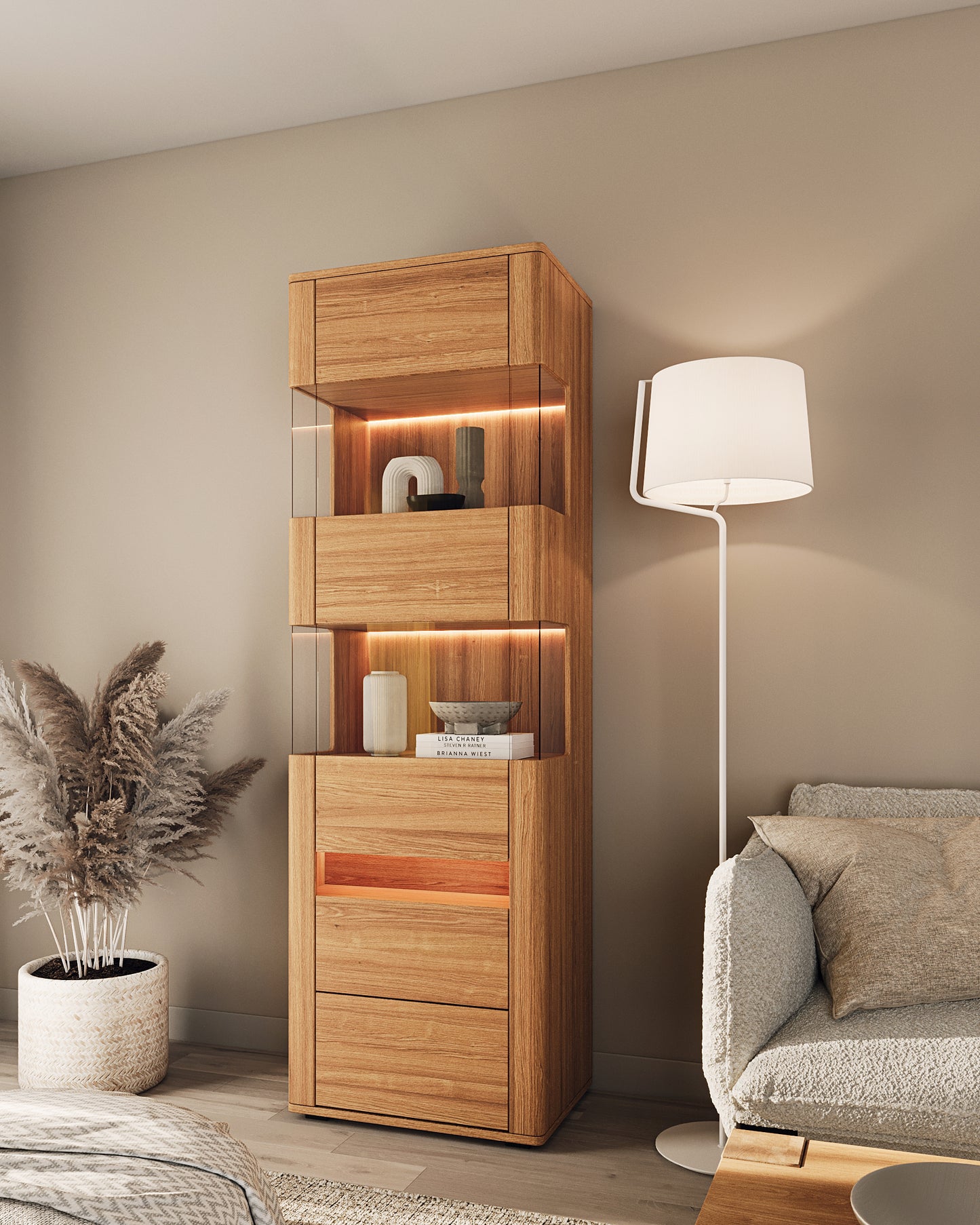 Witryna dębowa Loft 1