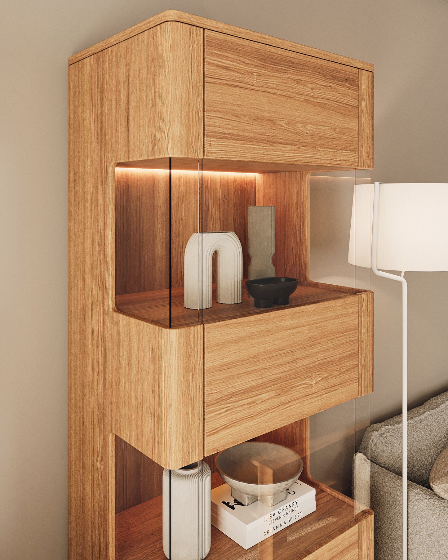 Witryna dębowa Loft 1