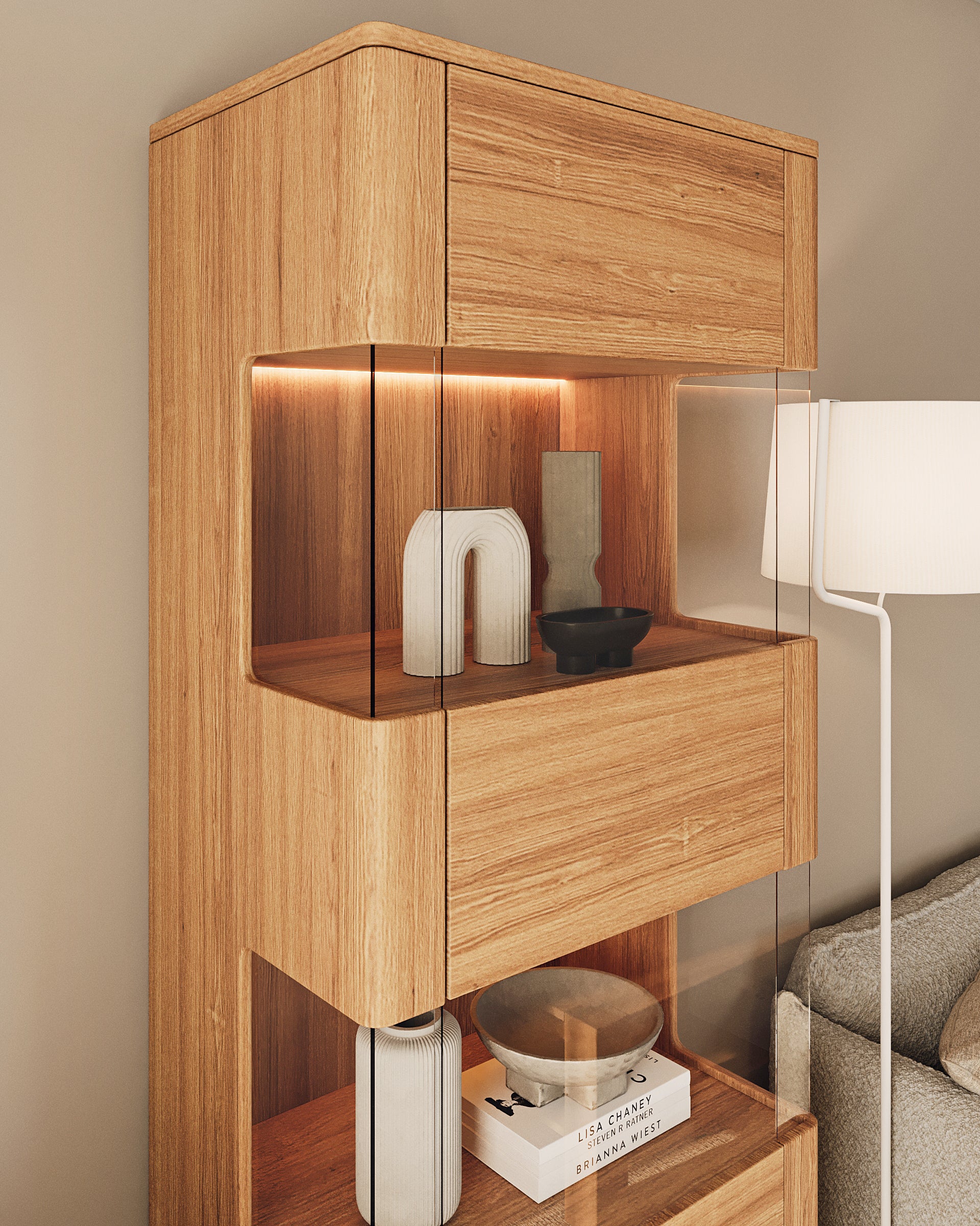 Witryna dębowa Loft 1
