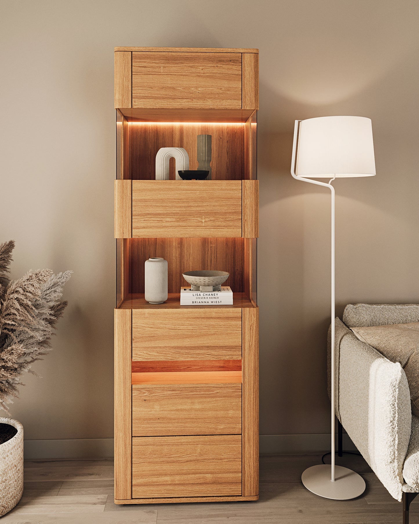 Witryna dębowa Loft 1