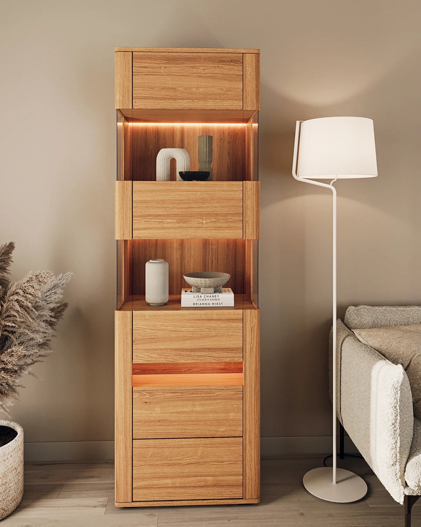 Witryna dębowa Loft 1